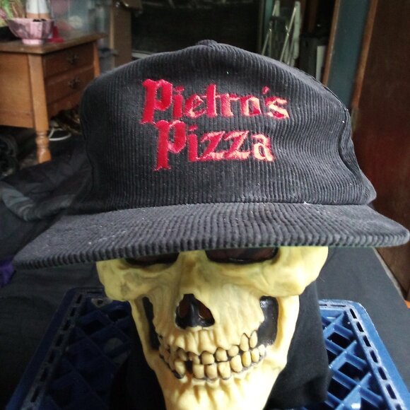 Deadstock Vintage Pietro's Pizza Corduroy Snap Hat Cap - Picture 1 of 8